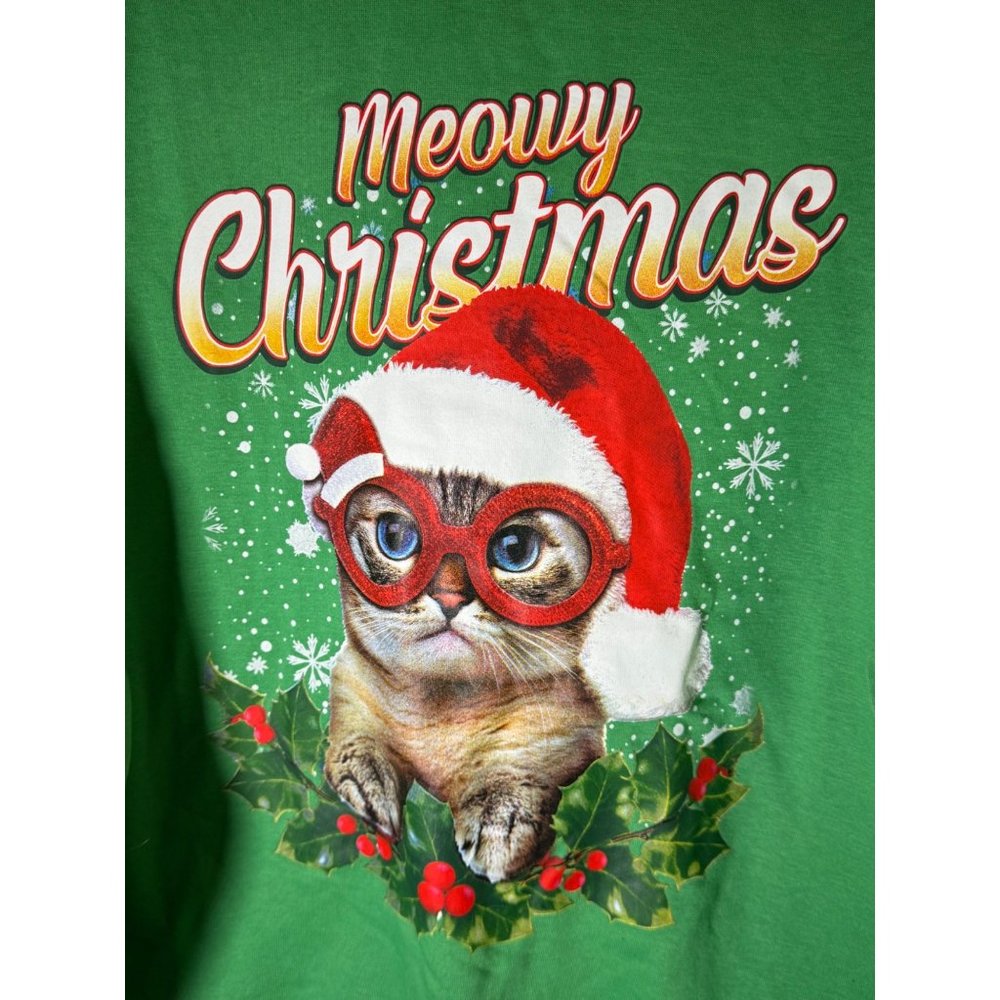Meowy Men's Christmas Graphic Pullover Sweatshirt, Makes‎ Noise! Size XXL, NWT
